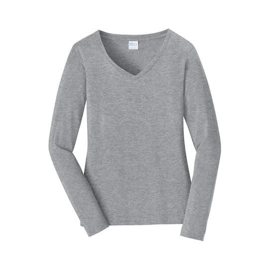Port & Company® Fan Favorite™ Ladies Long Sleeve V-Neck T-Shirt